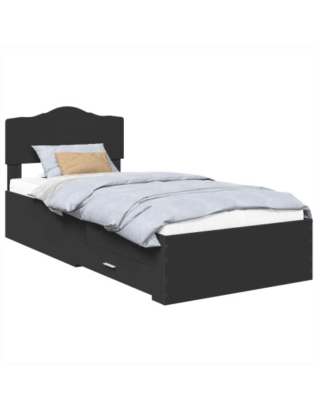 Struttura del letto Nero 70 x 190 cm Legno multistrato