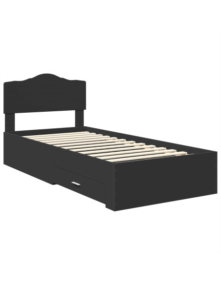 Struttura del letto Nero 70 x 190 cm Legno multistrato
