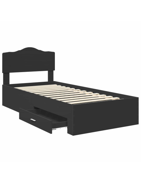 Struttura del letto Nero 70 x 190 cm Legno multistrato