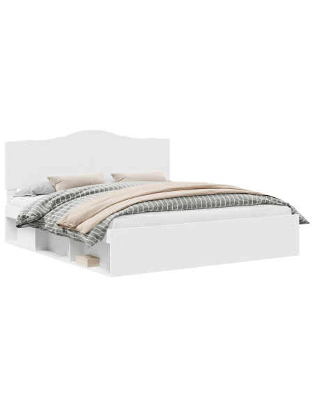 Struttura del letto Bianco 200 x 200 cm Pino massello