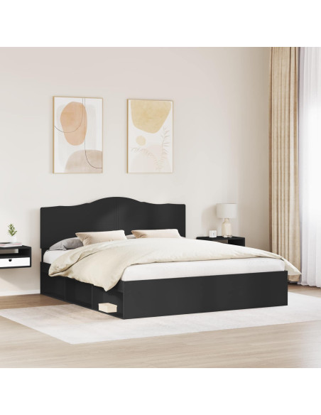 Struttura del letto Nero 200 x 200 cm Pino massello