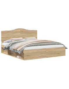 Struttura del letto Sonoma 200 x 200 cm Pino massello 2