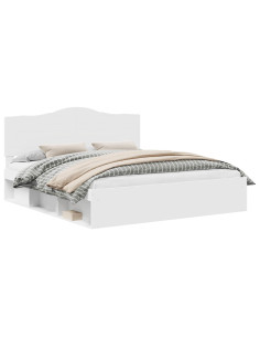 Struttura del letto Bianco 180 x 200 cm Pino massello 2