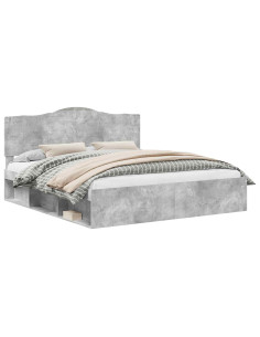 Struttura del letto Calcestruzzo 180 x 200 cm Pino massello 2