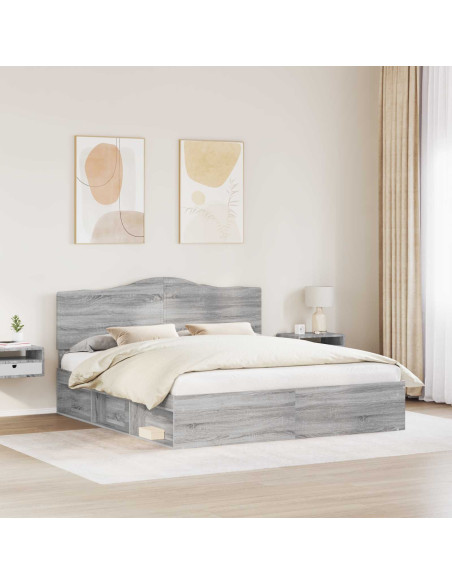 Struttura del letto Grigio Sonoma 180 x 200 cm Pino massello