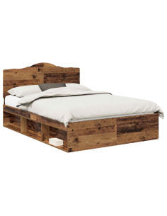 Struttura del letto Legno vecchio 150 x 200 cm Pino massello 2