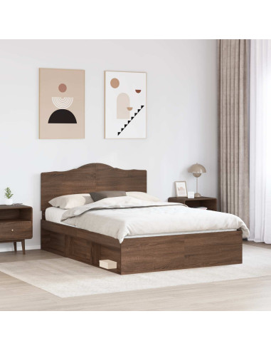Struttura del letto Rovere Marrone 140 x 200 cm Pino massello