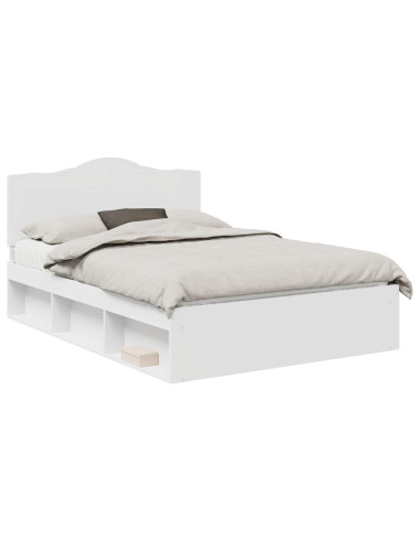 Struttura del letto Bianco 140 x 190 cm Pino massello