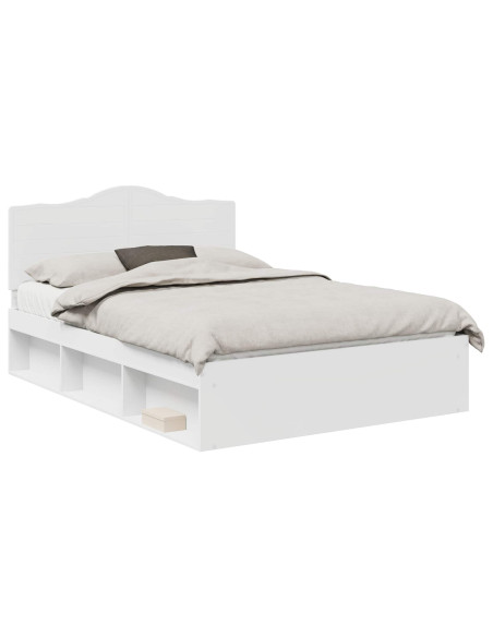 Struttura del letto Bianco 140 x 190 cm Pino massello