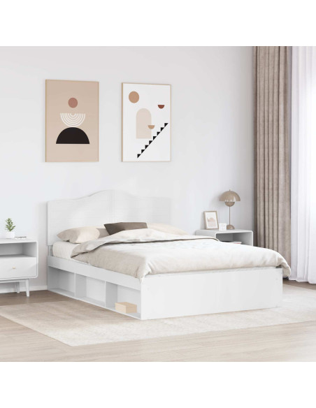 Struttura del letto Bianco 140 x 190 cm Pino massello