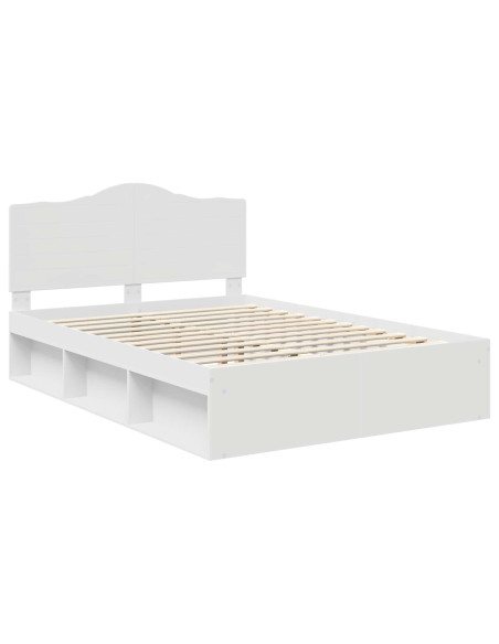 Struttura del letto Bianco 140 x 190 cm Pino massello