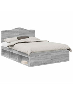 Struttura del letto Grigio Sonoma 140 x 190 cm Pino massello 2