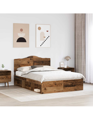 Struttura del letto Legno vecchio 140 x 190 cm Pino massello