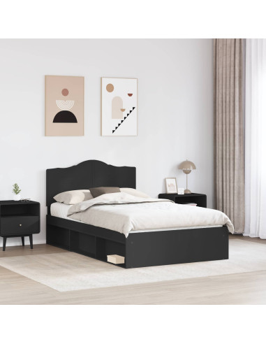 Struttura del letto Nero 135 x 190 cm Pino massello
