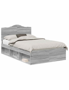 Struttura del letto Grigio Sonoma 120 x 200 cm Pino massello 2