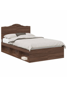 Struttura del letto Rovere Marrone 120 x 200 cm Pino massello 2