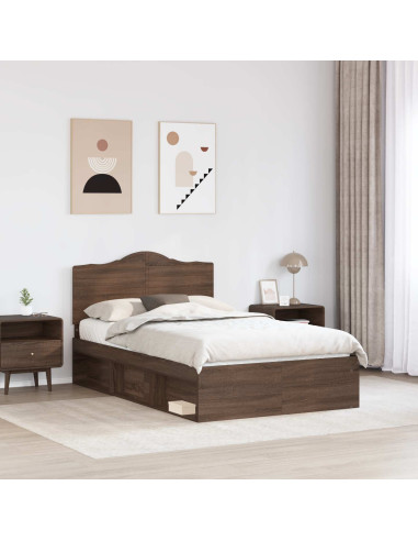 Struttura del letto Rovere Marrone 120 x 200 cm Pino massello