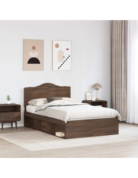 Struttura del letto Rovere Marrone 120 x 200 cm Pino massello