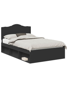 Struttura del letto Nero 120 x 190 cm Pino massello 2