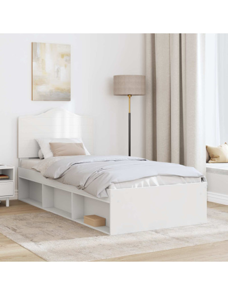 Struttura del letto Bianco 100 x 200 cm Pino massello