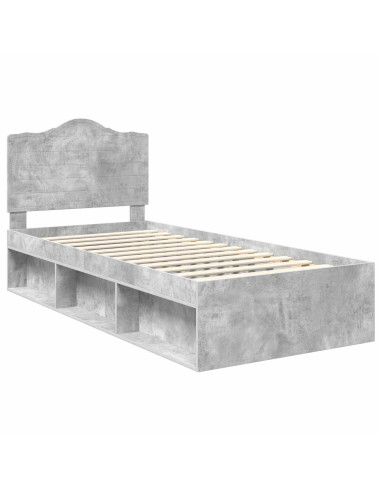 Struttura del letto Grigio Concretè 100 x 200 cm Pino massello