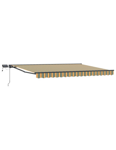Cornice per Tenda Manuale con LED Verde e Giallo 4 × 3 m