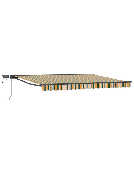 Cornice per Tenda Manuale con LED Verde e Giallo 4 × 3 m