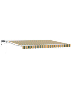 Cornice per Tenda Manuale con LED Verde e Giallo 4 × 3,5 m