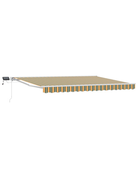 Cornice per Tenda Manuale con LED Verde e Giallo 4 × 3 m