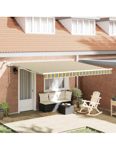 Tenda Retrattile Verde e Giallo 400 × 350 cm