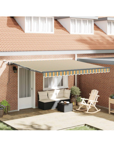 Tessuto per Tenda con Verde e giallo 400 × 350 cm Poliestere