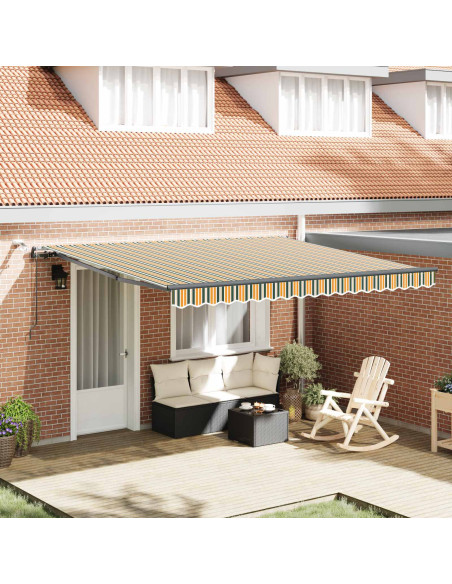 Tessuto per Tenda con Verde e giallo 400 × 350 cm Poliestere