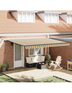 Tessuto per Tenda con Verde e giallo 450 × 350 cm Poliestere