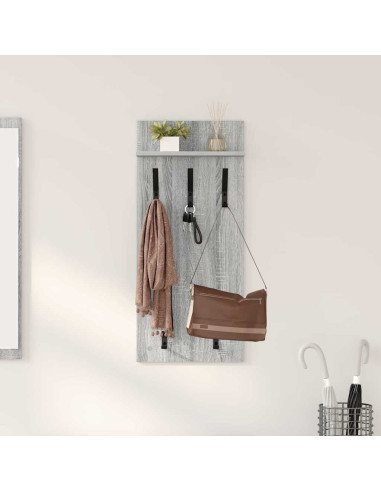 Appendiabiti a muro Grigio Sonoma 40 x 10 x 90 cm