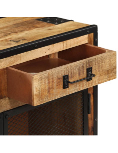 Credenza 80x31x71 cm in Legno Massello di Mango Grezzo 2