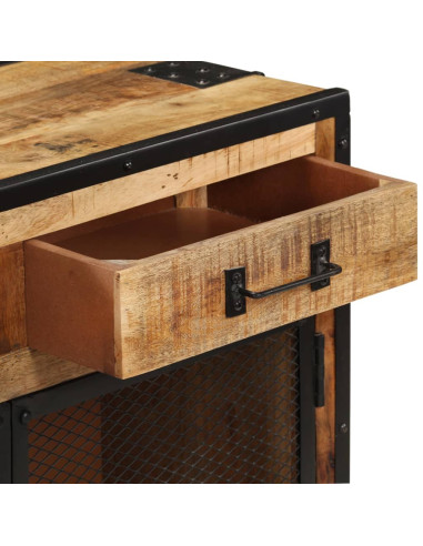 Credenza 80x31x71 cm in Legno Massello di Mango Grezzo