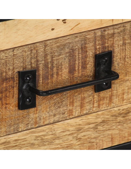 Credenza 80x31x71 cm in Legno Massello di Mango Grezzo