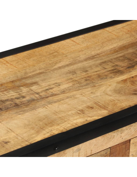 Credenza 80x31x71 cm in Legno Massello di Mango Grezzo