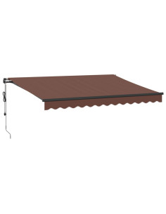Tenda da Sole Retrattile Automatica con LED Marrone 350x250 cm 2