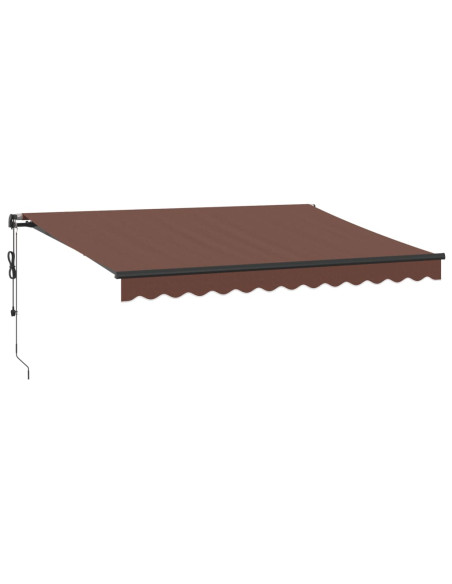 Tenda da Sole Retrattile Automatica con LED Marrone 350x250 cm