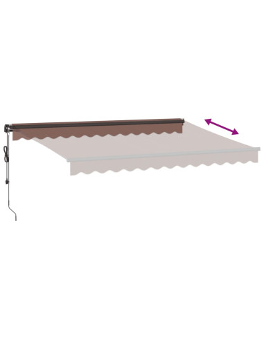 Tenda da Sole Retrattile Automatica con LED Marrone 350x250 cm