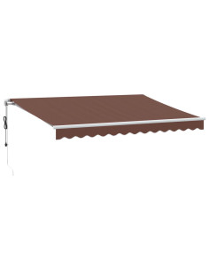 Tenda da Sole Retrattile Automatica con LED Marrone 350x250 cm 2