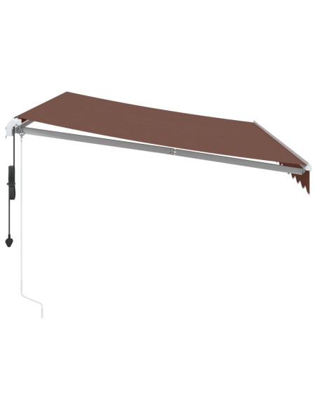 Tenda da Sole Retrattile Automatica con LED Marrone 350x250 cm