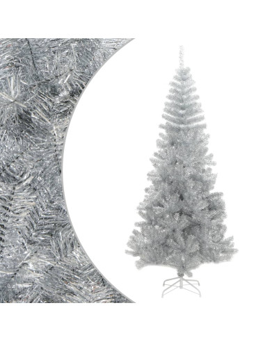 Albero di Natale Artificiale con Supporto Argento 240 cm PET