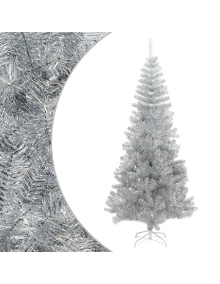 Albero di Natale Artificiale con Supporto Argento 240 cm PET