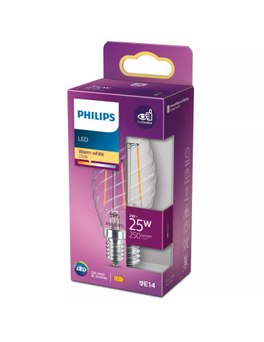 Philips Lampadina candela trasparente a filamento 25 W ST35 E14