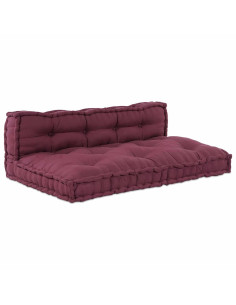 Divano modulare 2 pcs Bordeaux 120 x 80 x 38 cm Tessuto