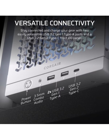 Corsair FRAME 4000D RS ARGB White Midi Tower Vetro Temperato No-Power Mini-ITX/mATX/ATX/E-ATX