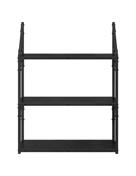 Scaffale da parete Rovere Nero 60 x 21 x 78,5 cm