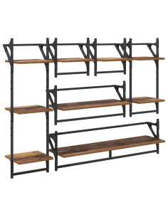 Set mensole da parete 6 pcs Legno vecchio 100 x 25 x 30 cm 2